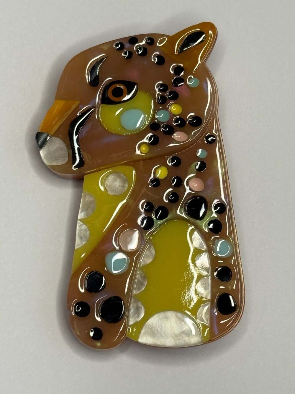 Erstwilder Pete Cromer The Choosy Cheetah Acrylic Brooch